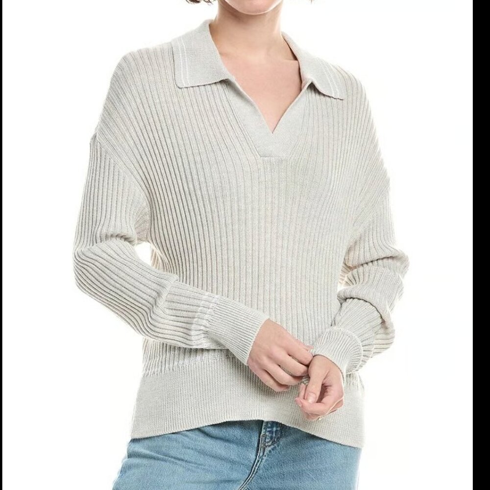 rag & bone Mabel Wool Polo Stone Size M